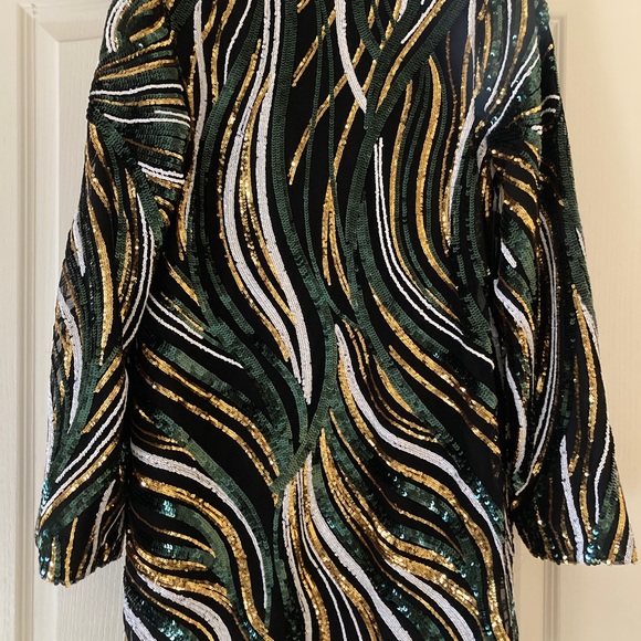 GUESS MARCIANO JEN TUNIC DRESS MEDIUM GREEN MULTI - Picture 14 of 15